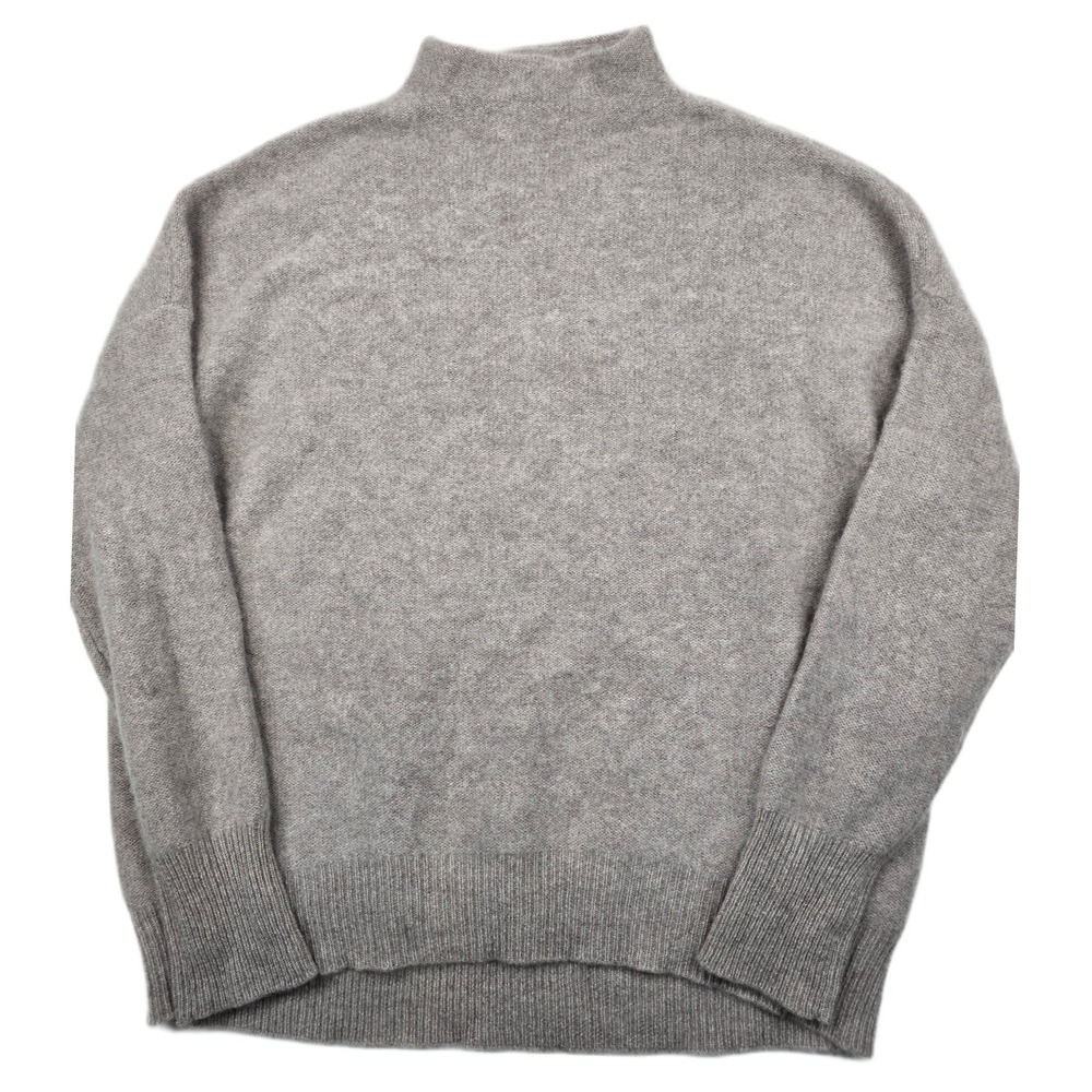 Magaschoni Cashmere Sweater Womens XL Taupe Gray 100% Cashmere Mock Neck